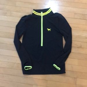 Pink brand Black 3/4 zip long sleeve shirt